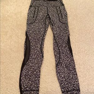 Black and Gray Speckled Track Pants with Ombré Effect